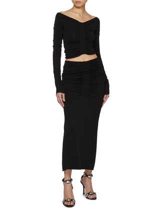 Figure View - Click To Enlarge - ALEXANDERWANG - Ruched Wide V-neck Top