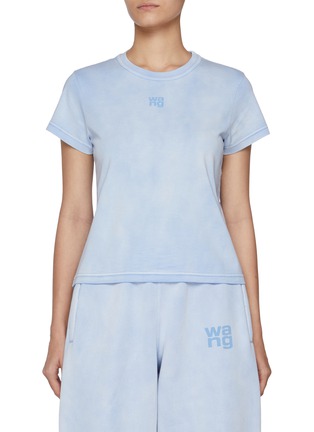 Main View - Click To Enlarge - T BY ALEXANDER WANG - Essential JSY Shrunken Puff Logo Cotton T-Shirt