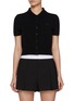 Main View - Click To Enlarge - T BY ALEXANDER WANG - Embroidered Logo Wool Polo Cardigan