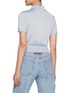 Back View - Click To Enlarge - T BY ALEXANDER WANG - Embroidered Logo Cropped Polo Cardigan