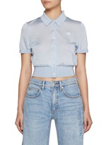 T BY ALEXANDER WANG | Embroidered Logo Cropped Polo Cardigan