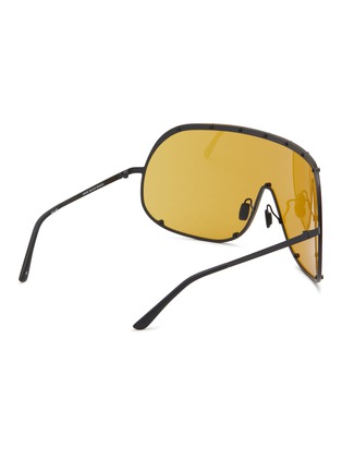 Figure View - Click To Enlarge - RICK OWENS  - Single Lens Shielding Metal Sunglasses