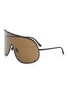 Main View - Click To Enlarge - RICK OWENS  - Single Lens Shielding Metal Sunglasses