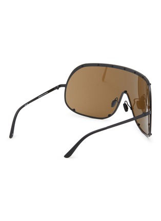 Figure View - Click To Enlarge - RICK OWENS  - Single Lens Shielding Metal Sunglasses