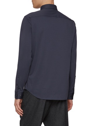 Back View - Click To Enlarge - THEORY - Sylvain Point Collar Cotton Blend Shirt