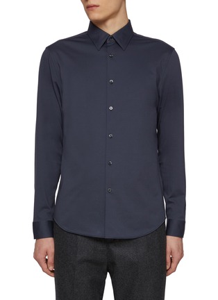 Main View - Click To Enlarge - THEORY - Sylvain Point Collar Cotton Blend Shirt