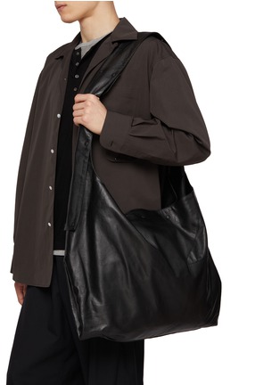 Figure View - Click To Enlarge - DISCORD YOHJI YAMAMOTO - Infinte Leather Crossbody Bag