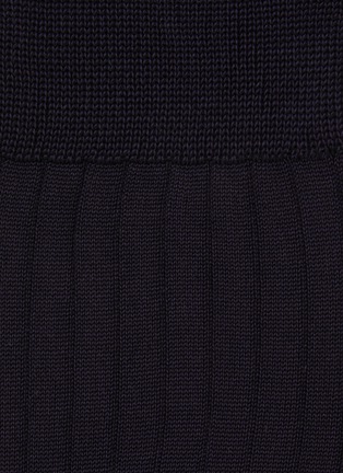 Detail View - Click To Enlarge - PANTHERELLA - Asberley 9x1 Rib Silk Blend Short Anklet Socks