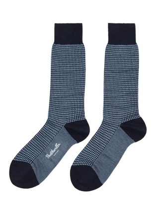 Main View - Click To Enlarge - PANTHERELLA - Highbury Houndstooth Wool Blend Standard Socks