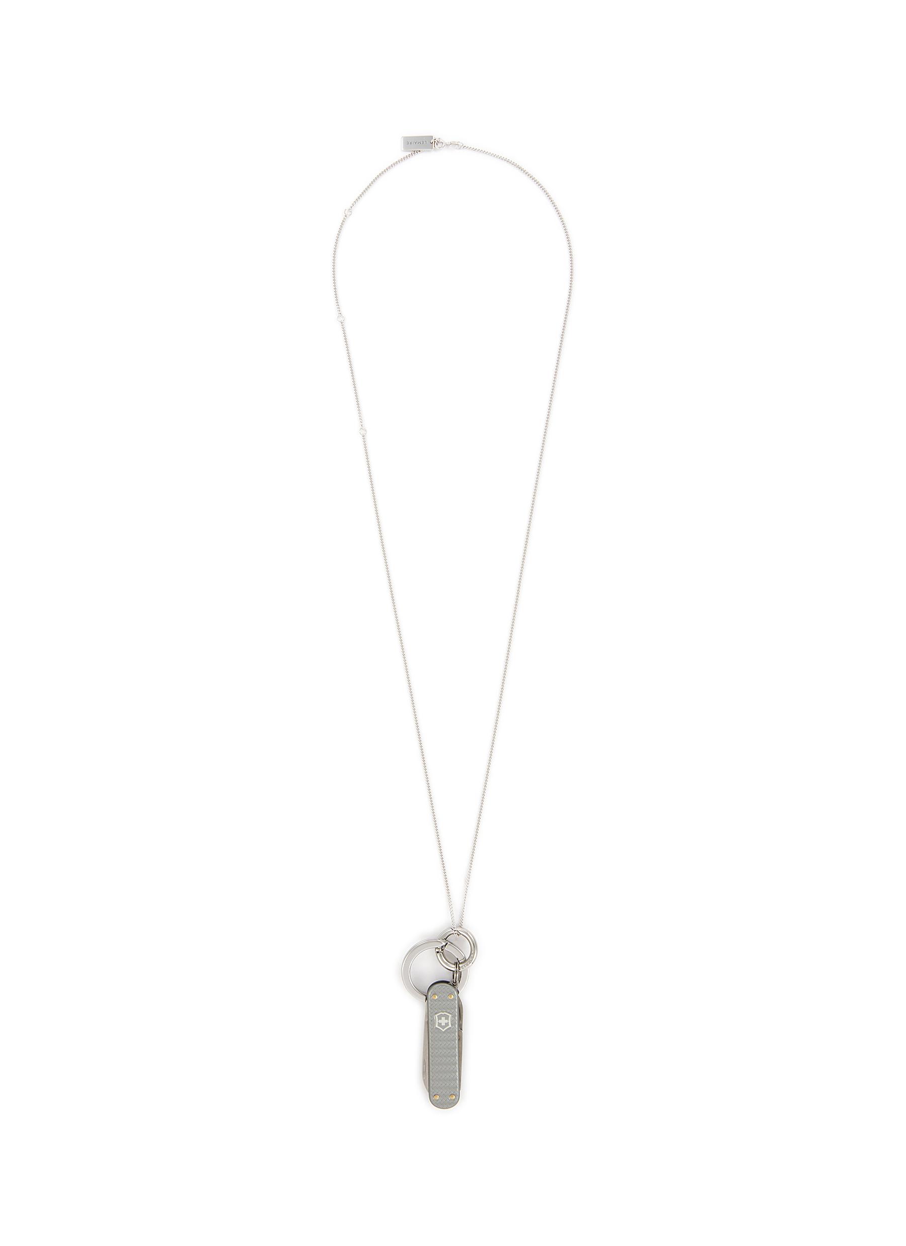 【人気上昇♪ペアに◎】Lemaire ミニ スイスナイフ ネックレス Lemaire Mini Swiss Knife Silver & Aluminum Necklace | Saks