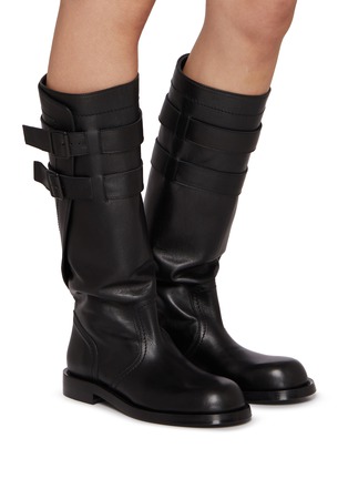 Figure View - Click To Enlarge - ANN DEMEULEMEESTER - Ulpu Soft Leather Tall Biker Boots