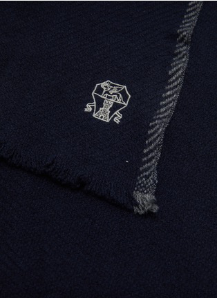 Detail View - Click To Enlarge - BRUNELLO CUCINELLI - Logo Print Cashmere Scarf