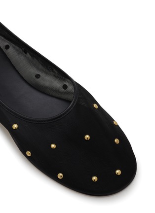 Detail View - Click To Enlarge - DEAR FRANCES - Studs Embellished Mesh Ballerina Flats