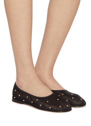 DEAR FRANCES | Studs Embellished Mesh Ballerina Flats