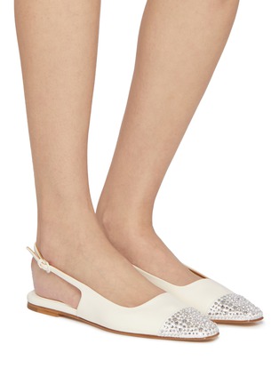 Figure View - Click To Enlarge - DEAR FRANCES - Tia Crystal Embellished Leather Flats