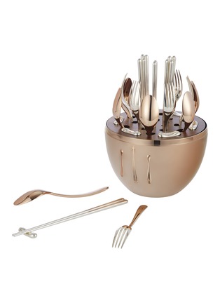 Detail View - Click To Enlarge - CHRISTOFLE - Mood Asia Precious 24-Piece Rose Gold Silver Plated Flatware Set