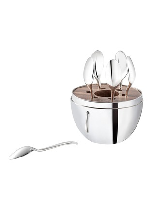 Detail View - Click To Enlarge - CHRISTOFLE - MOOD Coffee 6-Piece Silver-Plated Esspresso Spoon Set with Chest