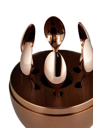 Detail View - Click To Enlarge - CHRISTOFLE - Mood Coffee 6-Piece Rose Gold Silver Plated Espresso Set with Chest