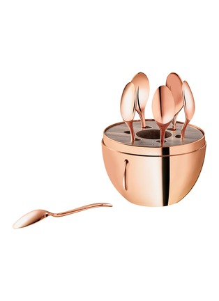 Detail View - Click To Enlarge - CHRISTOFLE - Mood Coffee 6-Piece Rose Gold Silver Plated Espresso Set with Chest