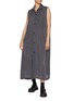 Figure View - Click To Enlarge - Y'S - Sleeveless Striped Cupro Shirt Dress