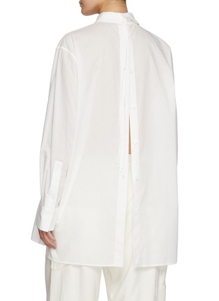 Back View - Click To Enlarge - Y'S - Drape Front Open Back Cotton Shirt