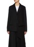 Main View - Click To Enlarge - Y'S - Mesh Panel Asymmetric Single Breasted Wool Blazer