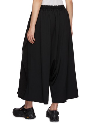 Back View - Click To Enlarge - Y'S - Mesh Panel Draped Wool Pants