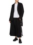 Figure View - Click To Enlarge - Y'S - Mesh Panel Draped Wool Pants