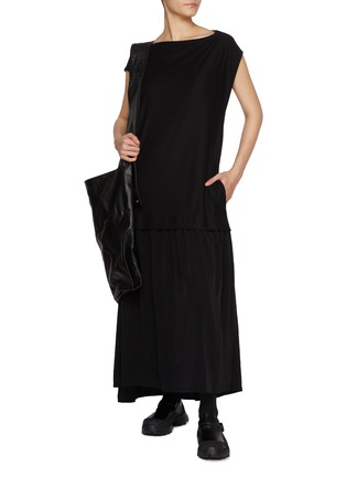 Figure View - Click To Enlarge - Y'S - Hybrid Jersey Sleeveless Dress