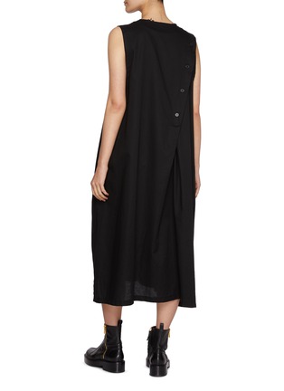 Back View - Click To Enlarge - Y'S - Sleeveless Asymmetric Cotton Twill Dress