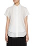 Main View - Click To Enlarge - Y'S - Double Layered Hem Short Sleeve Cotton Shirt