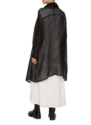 Back View - Click To Enlarge - Y'S - Irregular Mesh Long Cardigan