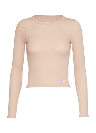 Main View - Click To Enlarge - ALEXANDERWANG - Long Sleeve Ribbed Cotton T-Shirt