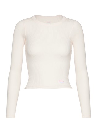 Main View - Click To Enlarge - ALEXANDERWANG - Ribbed Long Sleeve Crewneck Cotton T-Shirt