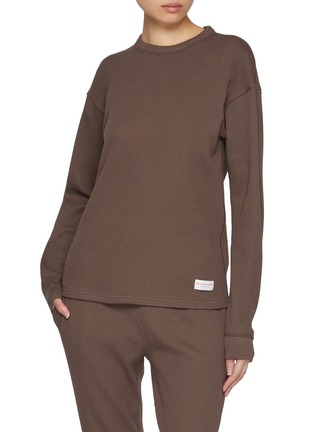 Figure View - Click To Enlarge - ALEXANDERWANG - Long Sleeve Waffle Knit T-Shirt