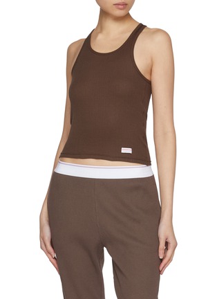 Figure View - Click To Enlarge - ALEXANDERWANG - Classic Ribbed Racerback Cotton Tank Top