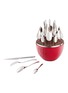 Detail View - Click To Enlarge - CHRISTOFLE - MOOD 24-Piece Silver-Plated Flatware Set with Chest — Chinese Red