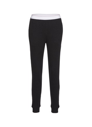 Main View - Click To Enlarge - ALEXANDERWANG - Crystal Hotfix Waffle Knit Jogger Pants