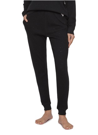 Figure View - Click To Enlarge - ALEXANDERWANG - Crystal Hotfix Waffle Knit Jogger Pants