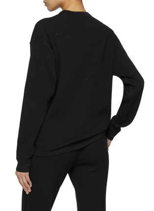 Front View - Click To Enlarge - ALEXANDERWANG - Crystal Hotfix Long Sleeve Waffle Knit T-Shirt