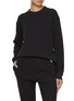 Figure View - Click To Enlarge - ALEXANDERWANG - Crystal Hotfix Long Sleeve Waffle Knit T-Shirt