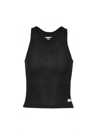 Main View - Click To Enlarge - ALEXANDERWANG - Crystal Hotfix Cotton Racer Tank Top