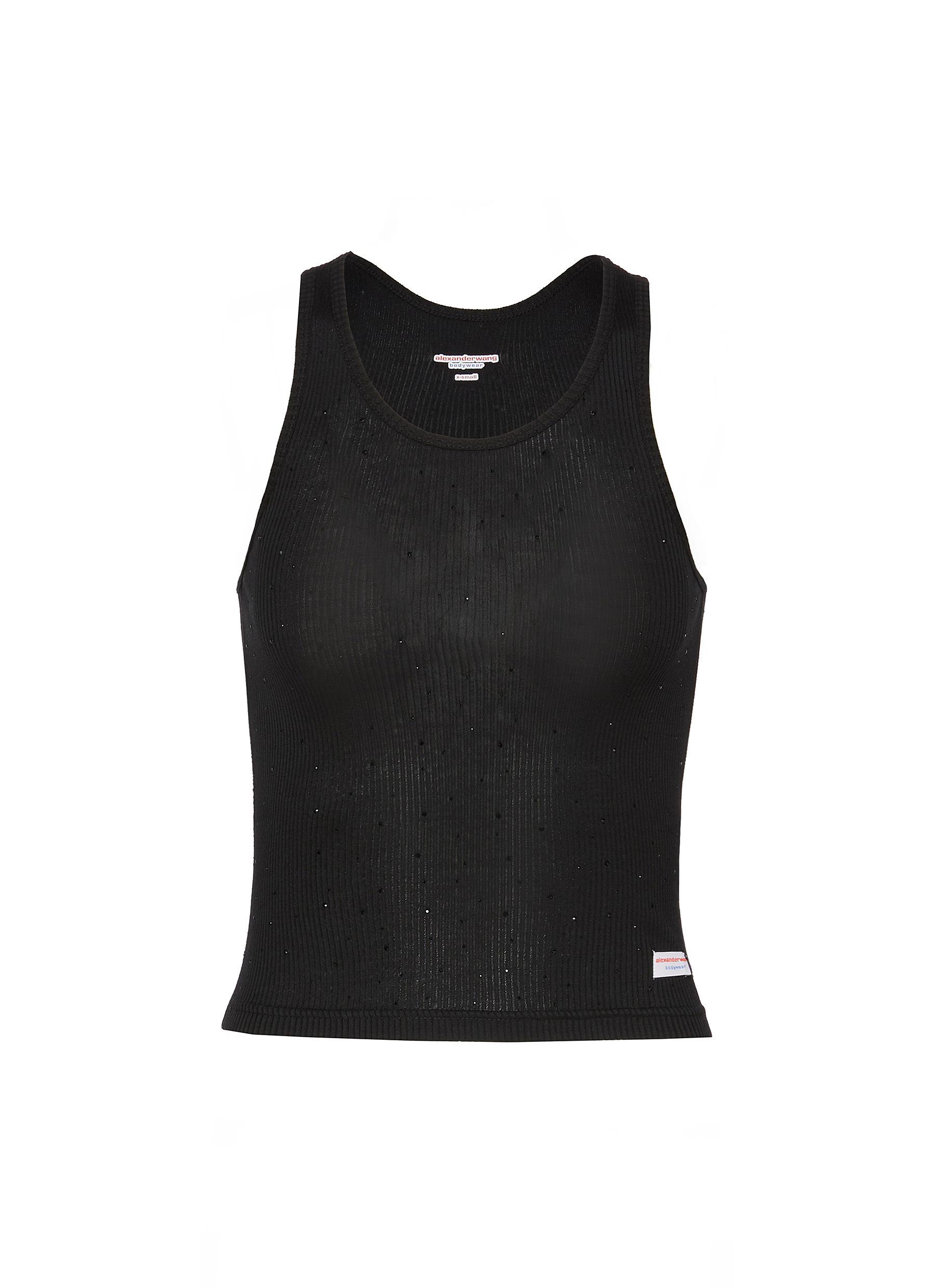 喜ばれる誕生日プレゼント ALEXANDERWANG | Crystal Hotfix Cotton Racer Tank Top | Women トップス