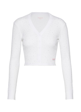 Main View - Click To Enlarge - ALEXANDERWANG - Bodywear Embellished Waffle Knit Cardigan