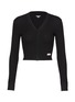 Main View - Click To Enlarge - ALEXANDERWANG - Crystal Hotfix Waffle Cotton Blend Cardigan