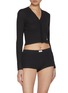 Figure View - Click To Enlarge - ALEXANDERWANG - Crystal Hotfix Waffle Cotton Blend Cardigan