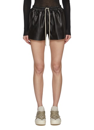 Main View - Click To Enlarge - RICK OWENS  - Creased Leather Leather Boxer Shorts