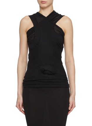 Main View - Click To Enlarge - RICK OWENS  - Sheer Jersey Cotton Tank Top