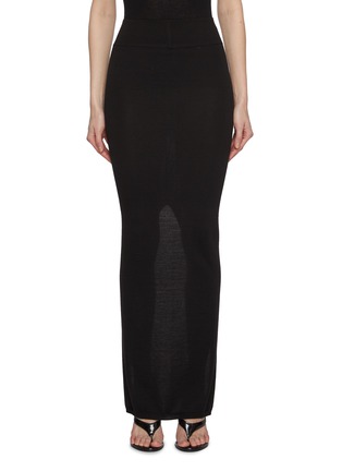 Main View - Click To Enlarge - RICK OWENS  - Back Slit Wool Pillar Skirt