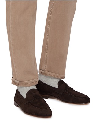 Figure View - Click To Enlarge - HENDERSON - Suede Penny Loafers